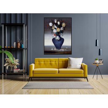 Tablou canvas, intaglio, color, clasic, vaza cu flori, print pe panza premium, pentru living, hol, bucatarie flrc11-1