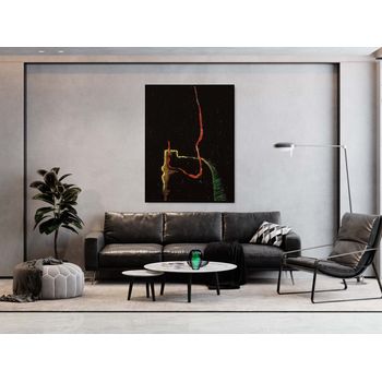Tablou canvas, intaglio, abstract, print pe panza premium, color, pe fundal negru, pentru living, dormitor, birou