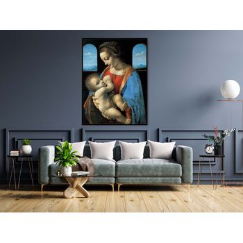 Tablou canvas, intaglio, color, clasic, madonna litta de leonardo da vinci, print pe panza premium, pentru living