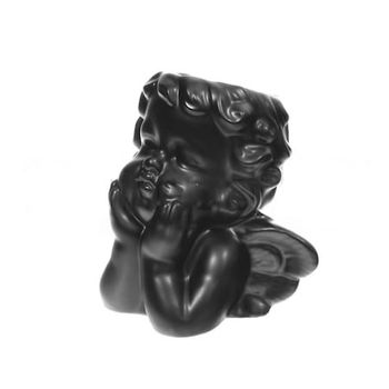 Vaza decor Ceramica,Neagra, Chip de Inger, 19×18 cm elefant.ro imagine 2022 caserolepolistiren.ro