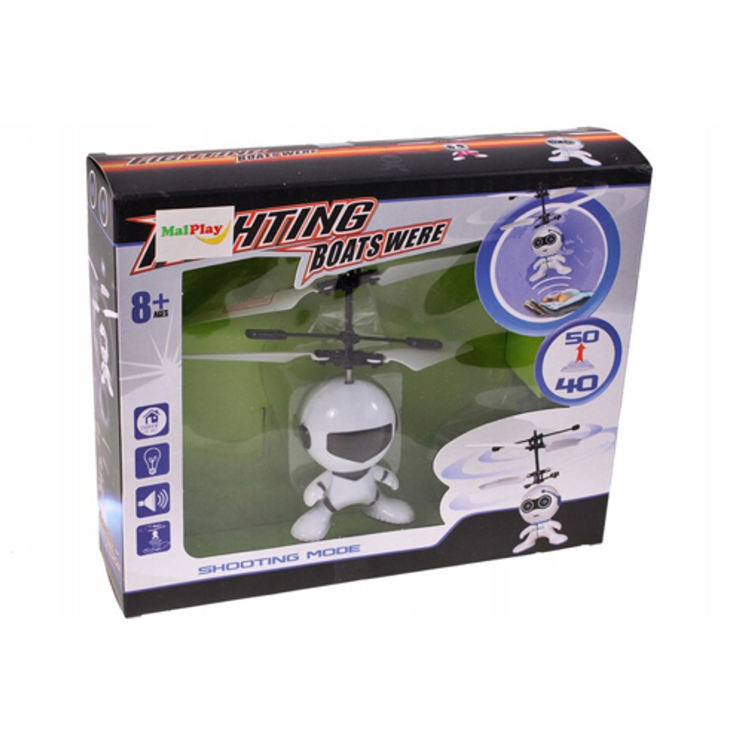 Robot zburator cu infrarosu 14cm, Malplay 101163 fotografia produsului View 4 L