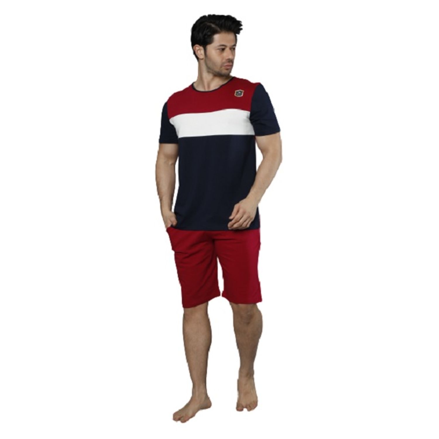 Pijama barbat 49047, sexen, bumbac lycra, bordo , L fotografia produsului