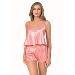 Pijama dama 9080, PriModa, satin, roz, M fotografia produsului