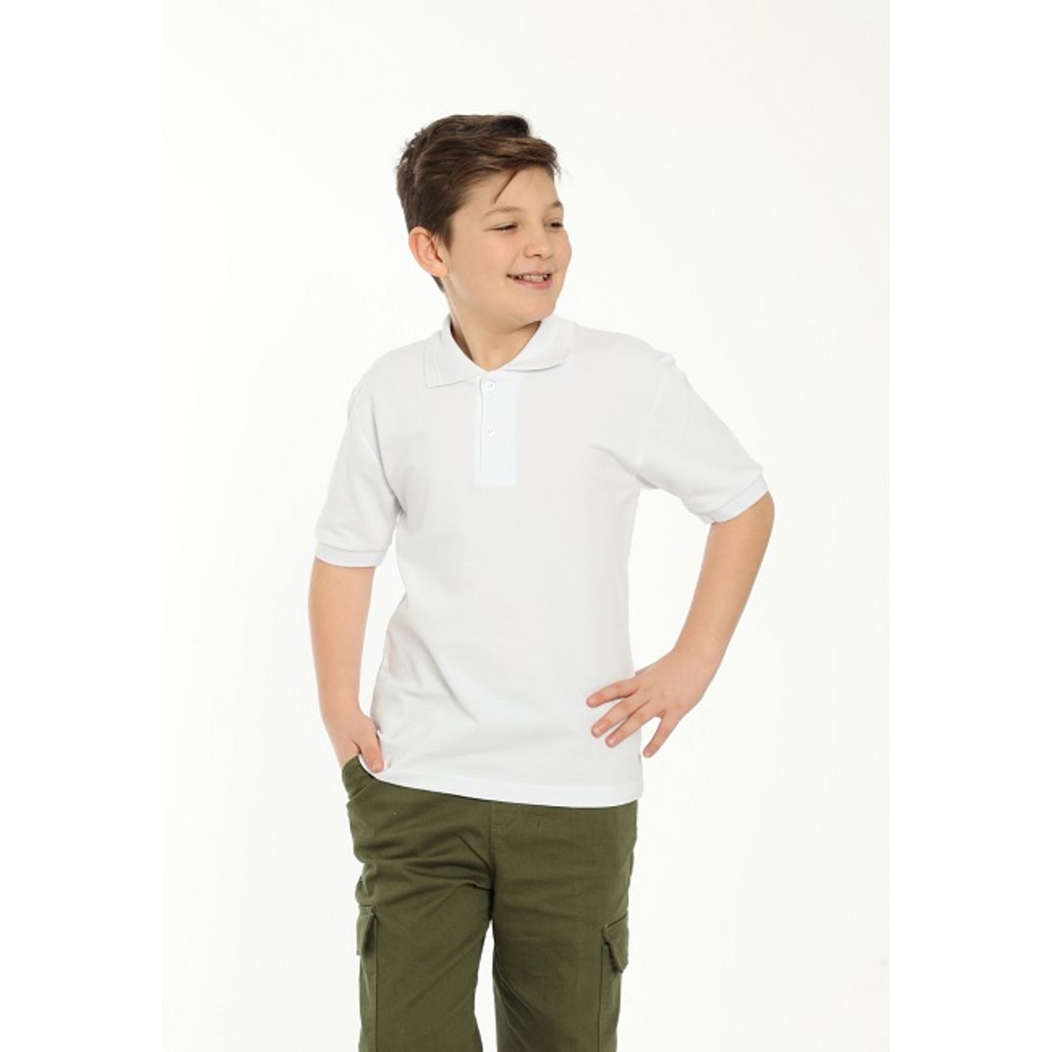 Tricou Polo copii , Vivaldi, bumbac, alb, 8-9ani fotografia produsului