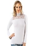 Tricou maneca lunga Dama 6223, bumbac elastan, alb, L-XL fotografia produsului