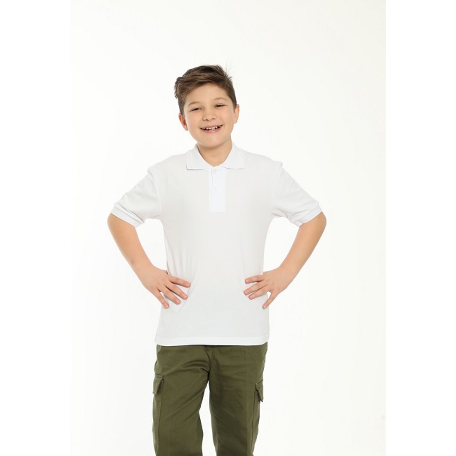 Tricou Polo copii , Vivaldi, bumbac, alb, 6-7ani fotografia produsului View 2 L