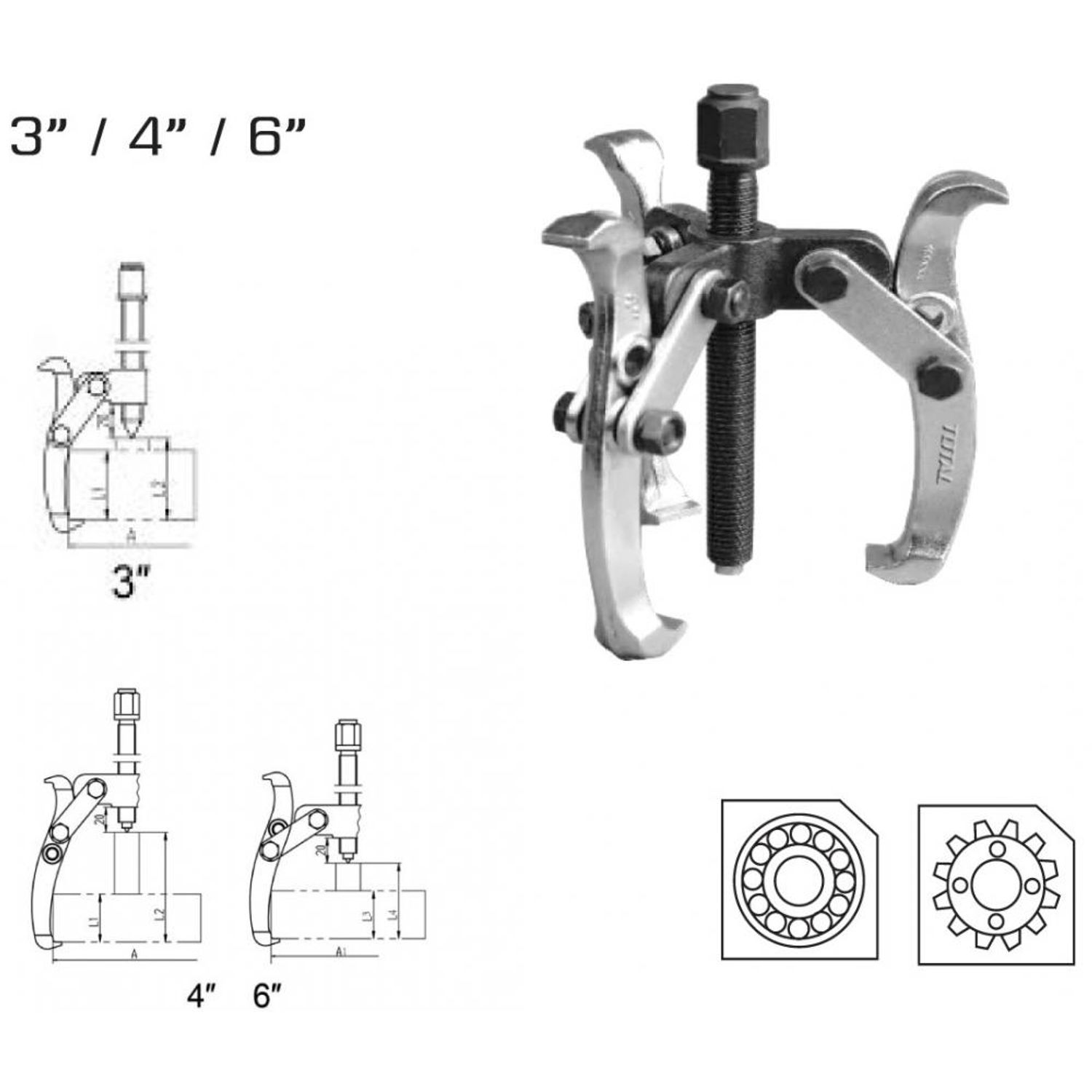 Extractor TOTAL Industrial- rulmenti cu 3 brate - 3" fotografia produsului