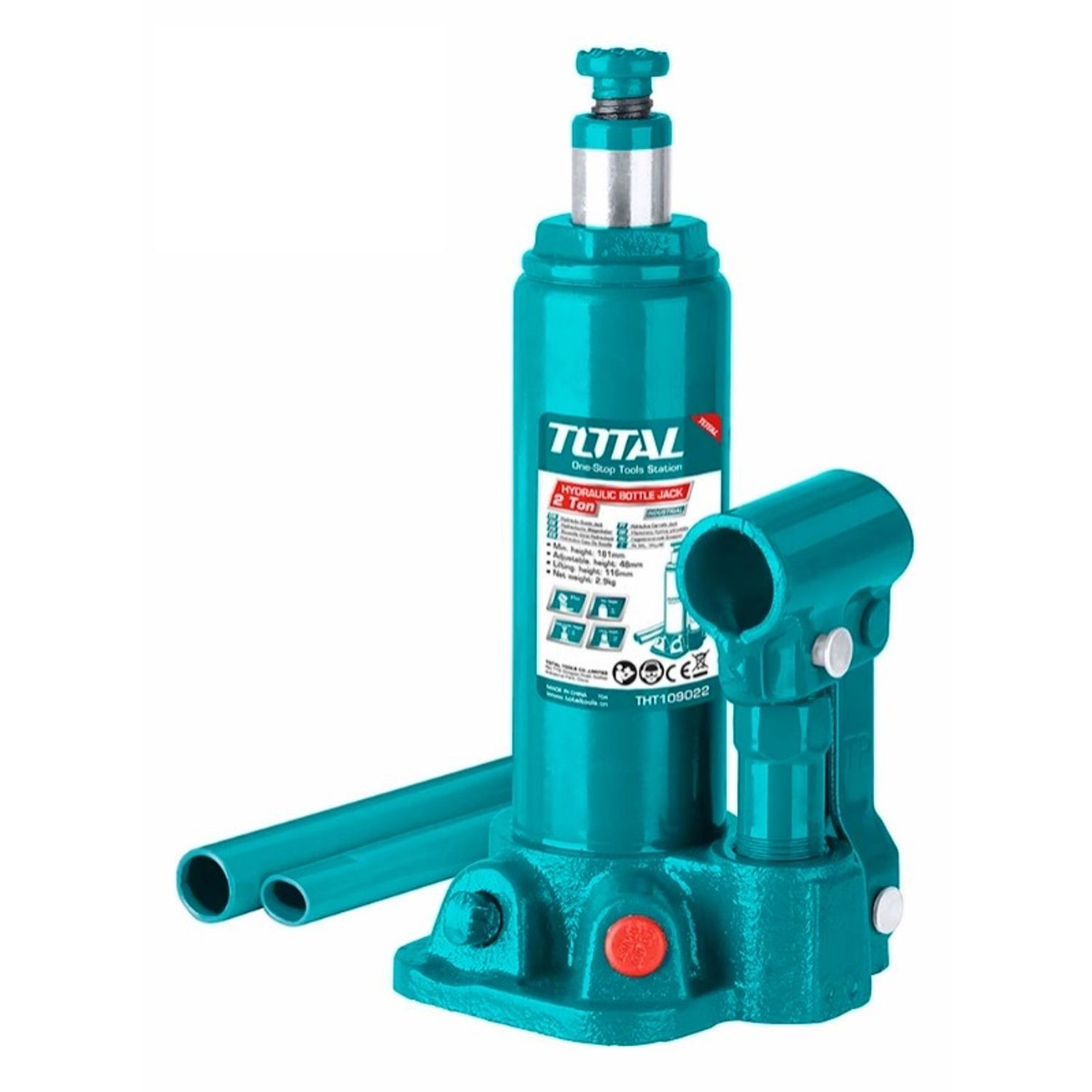 Cric hidraulic auto TOTAL Industrial - butelie - 2T fotografia produsului