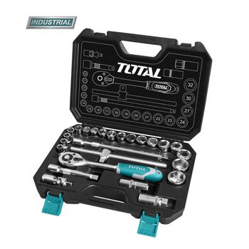 Tusa de chei tubulare total industrial - 1/2 cu antrenor - 25 piese