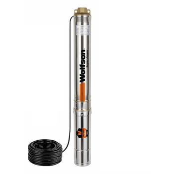 Pompa submersibila apa curata wolfson pm-1500-8, 1500w, cablu 15m, 5200l/h, 1 tol, inaltime max pompare 120m