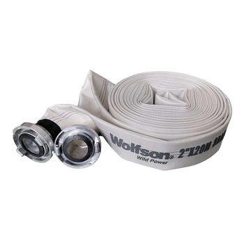 Furtun pompieri cu mufe cuplare metalice wolfson, 8 bari, exterior din tesatura sintetic si interior cauciucat