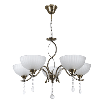 Lustra luxor alb+alama 5xe27 60w