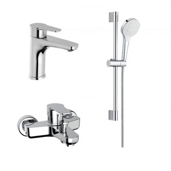 Pachet baterii baie si set de dus, romstal, iris, crom