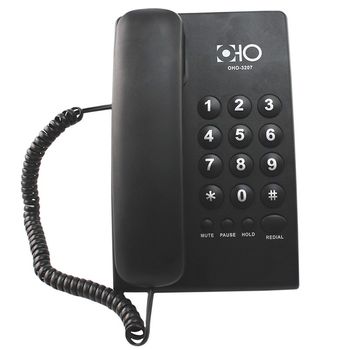 Telefon fix analogic, OHO, functie Mute, Pause, Redial, Hold, negru elefant.ro imagine noua 2022