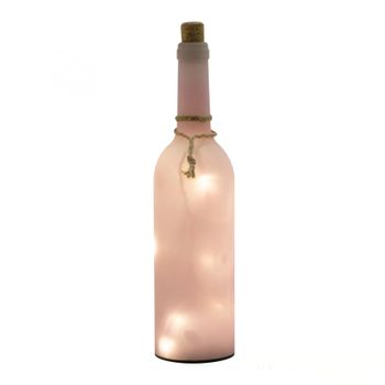 Lampa sticla cu ghirlanda de LED-uri in interior, ProCart, 0.6W, roz elefant.ro