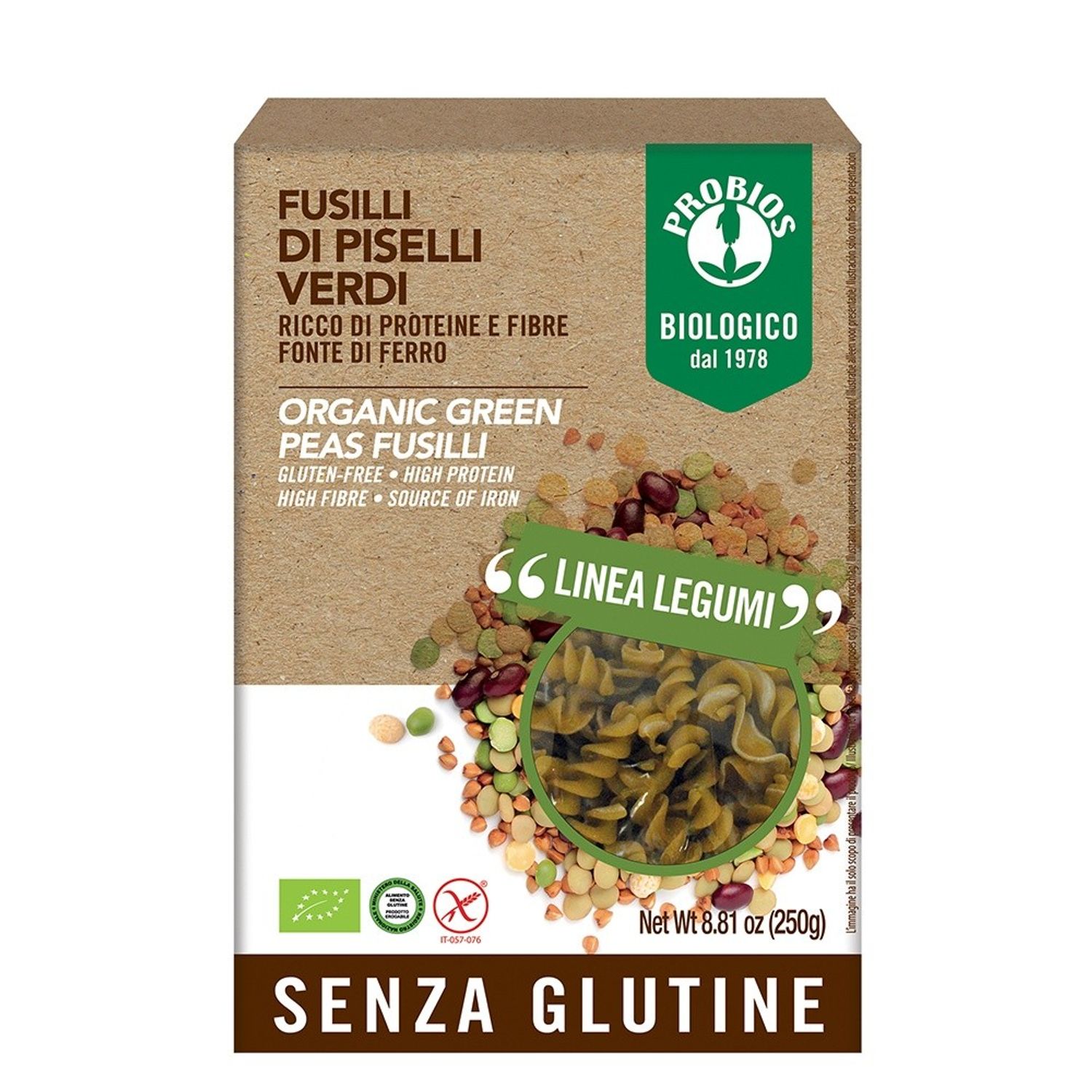 Fusilli din mazare verde- fara gluten 250g fotografia produsului