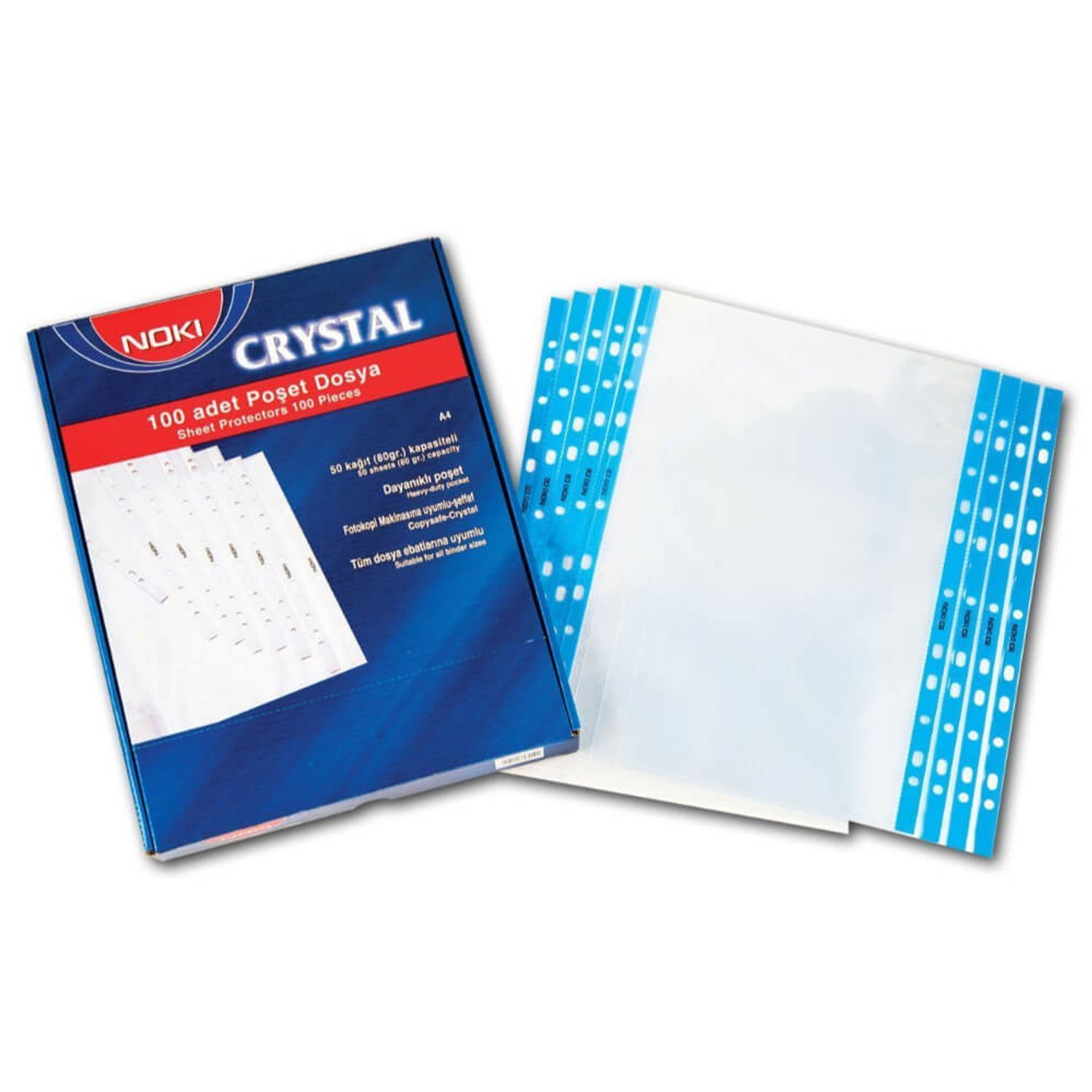 Set 100 Folii de Protectie Documente Noki A4 Cristal, 90 Microni fotografia produsului