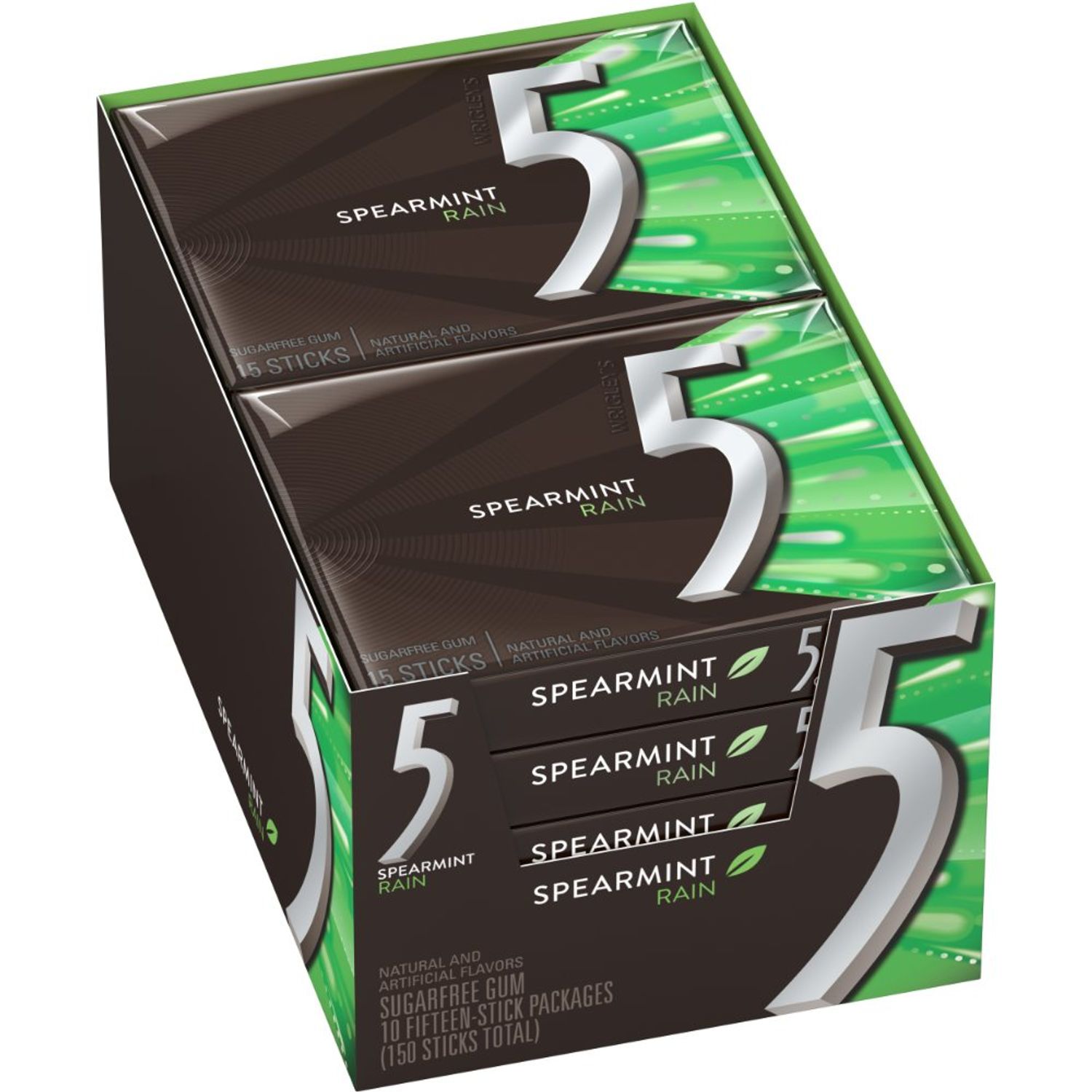 Set 10 Pachete Guma de Mestecat Five Spearmint, Guma pentru Mestecat fotografia produsului