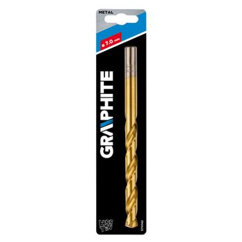 Burghiu hss tin pentru metal graphite, 7 mm, burghiu metal, burghiu otel, burghiu placi metalice, burghiu gaurire met