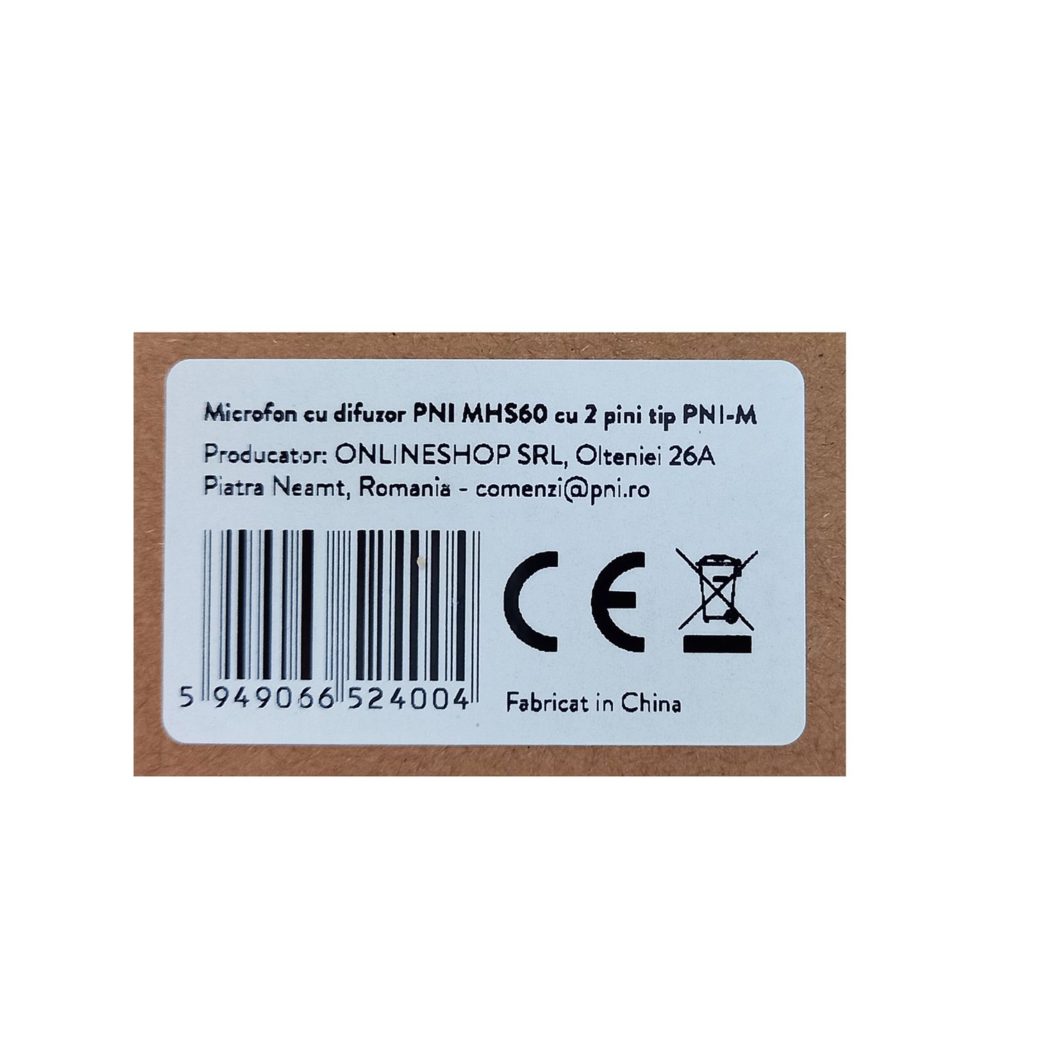 Microfon cu difuzor PNI MHS60 cu 2 pini tip PNI-M fotografia produsului View 3 L
