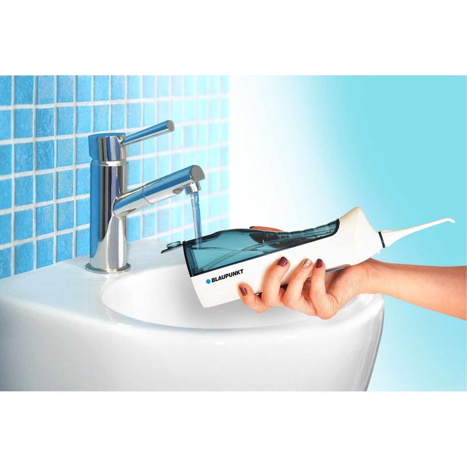 Irigator Bucal Blaupunkt, Curatare Dinamica Si Efectiva A Spatiilor Interdentare,Rezervor De Apa 150 Ml,Cul Alb fotografia produsului View 2 L