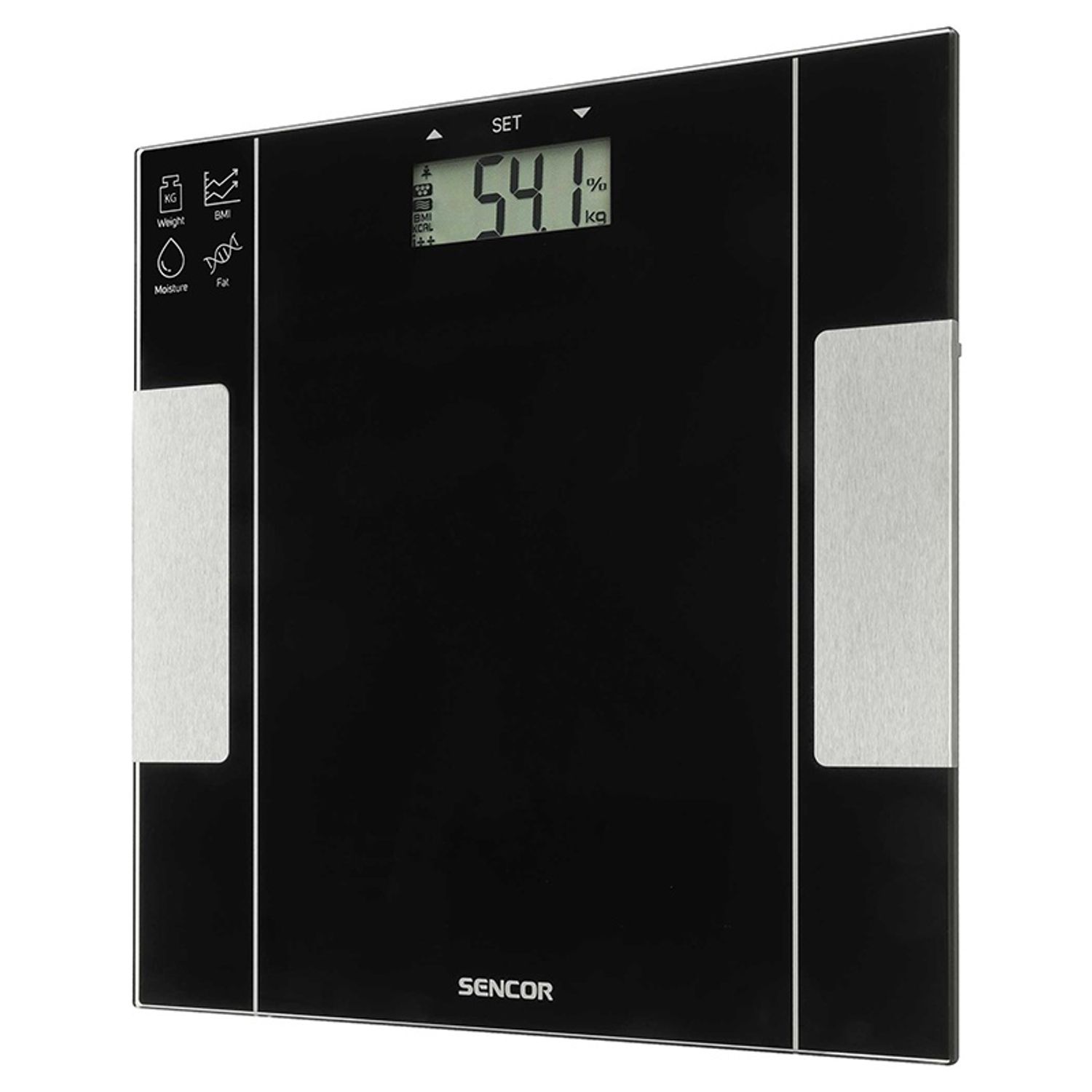 Cantar Corporal, Sticla Securizata, Negru/Argintiu, Sencor fotografia produsului View 8 L