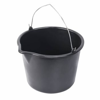 Galeata plastic sentosa cu maner sarma zincata 20 l, neagra