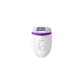 Epilator philips cu fir cu maner ergonomic, cap de epilare lavabil, sistem epilare, design compact, alb/mov