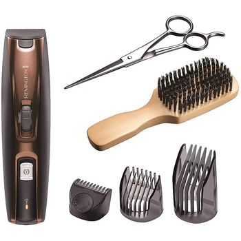 Set de tuns barba remington beard kit, lame cu invelis din titan,lame cu auto-ascutire,pieptan ajustabil xl,negru/maro