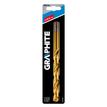 Burghiu hss tin pentru metal graphite, 10 mm, burghiu metal, burghiu otel, burghiu placi metalice, burghiu gaurire me