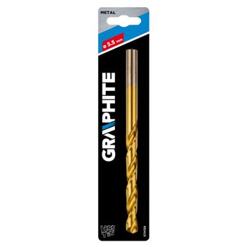 Burghiu hss tin pentru metal graphite, 5.5 mm, burghiu metal, burghiu otel, burghiu placi metalice, burghiu gaurire m