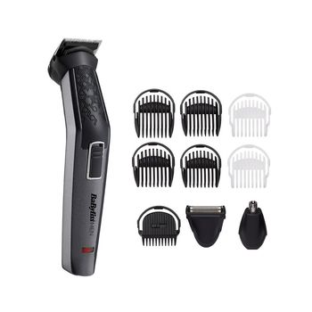 Set de aparat de ras si tuns 10 in 1, 3 capete lavabile, 10 accesori, lame titanium, incarcare 8 h, husa inclusa,negru