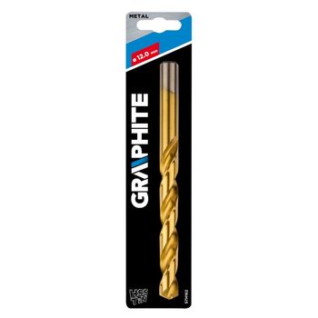 Burghiu hss tin pentru metal graphite, 12 mm, burghiu metal, burghiu otel, burghiu placi metalice, burghiu gaurire me