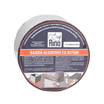 Banda etansare din aluminiu cu bitum rino, 1.1x150mm x 10m