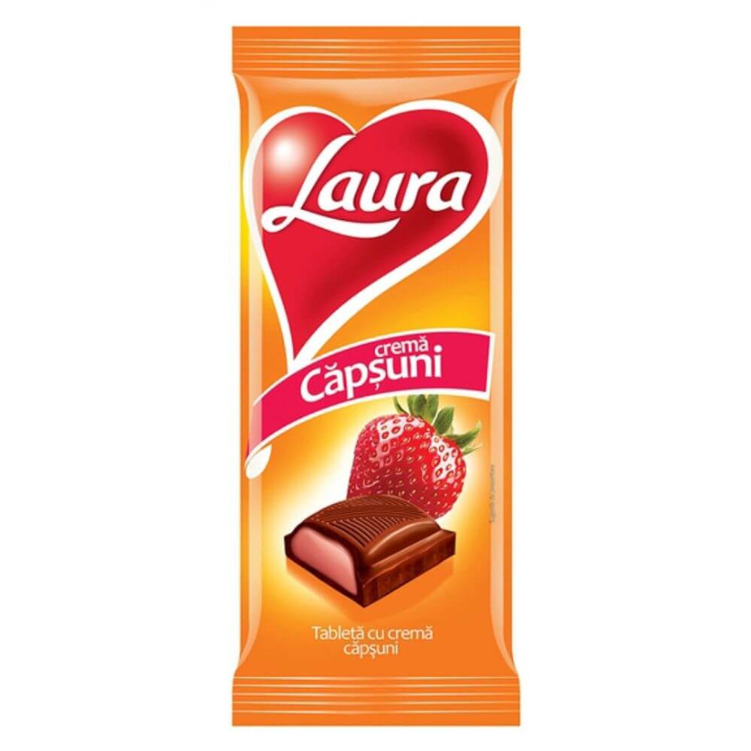 Ciocolata cu Crema de Capsuni Laura, 80 g fotografia produsului