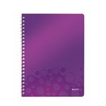 Caiet de Birou Spiralat A4 Dictando (DR) Leitz Wow , Coperta PP Mov Metalizat fotografia produsului