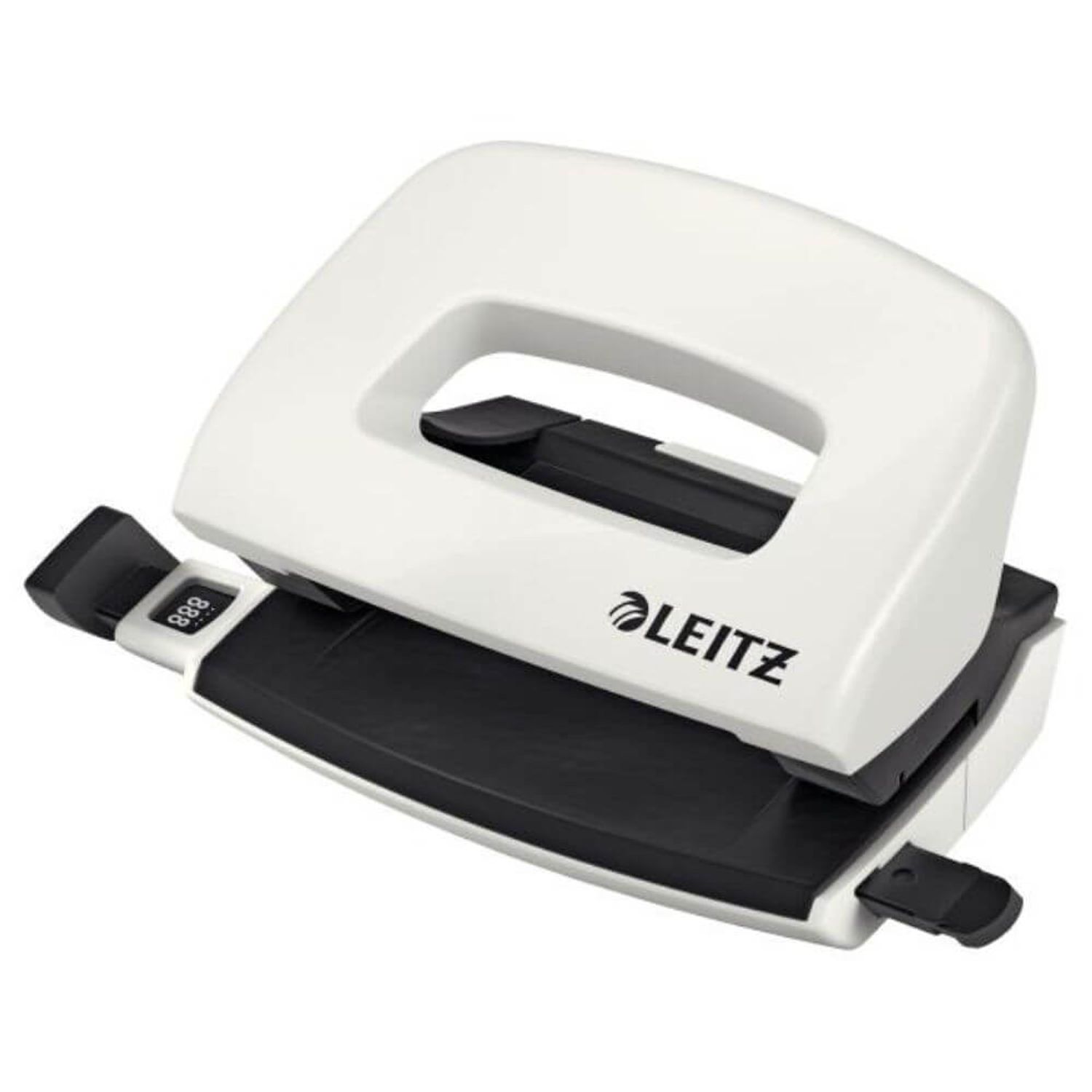 Perforator Leitz 5060, 10 Coli, Alb Perlat, din Metal si Plastic, Mini Perforator Leitz, Perforator Mic Leitz, Perfor fotografia produsului
