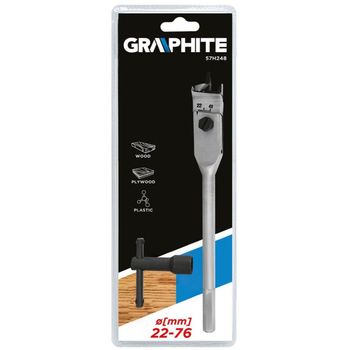 Burghiu plat pentru lemn graphite, reglabil, 22-76x150 mm, burghiu lemn, burghiu placi de lemn, bughiu pal, burghiu r