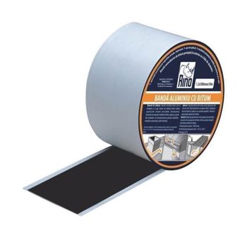 Banda etansare din aluminiu cu bitum rino, 1.2x200mm x 10m