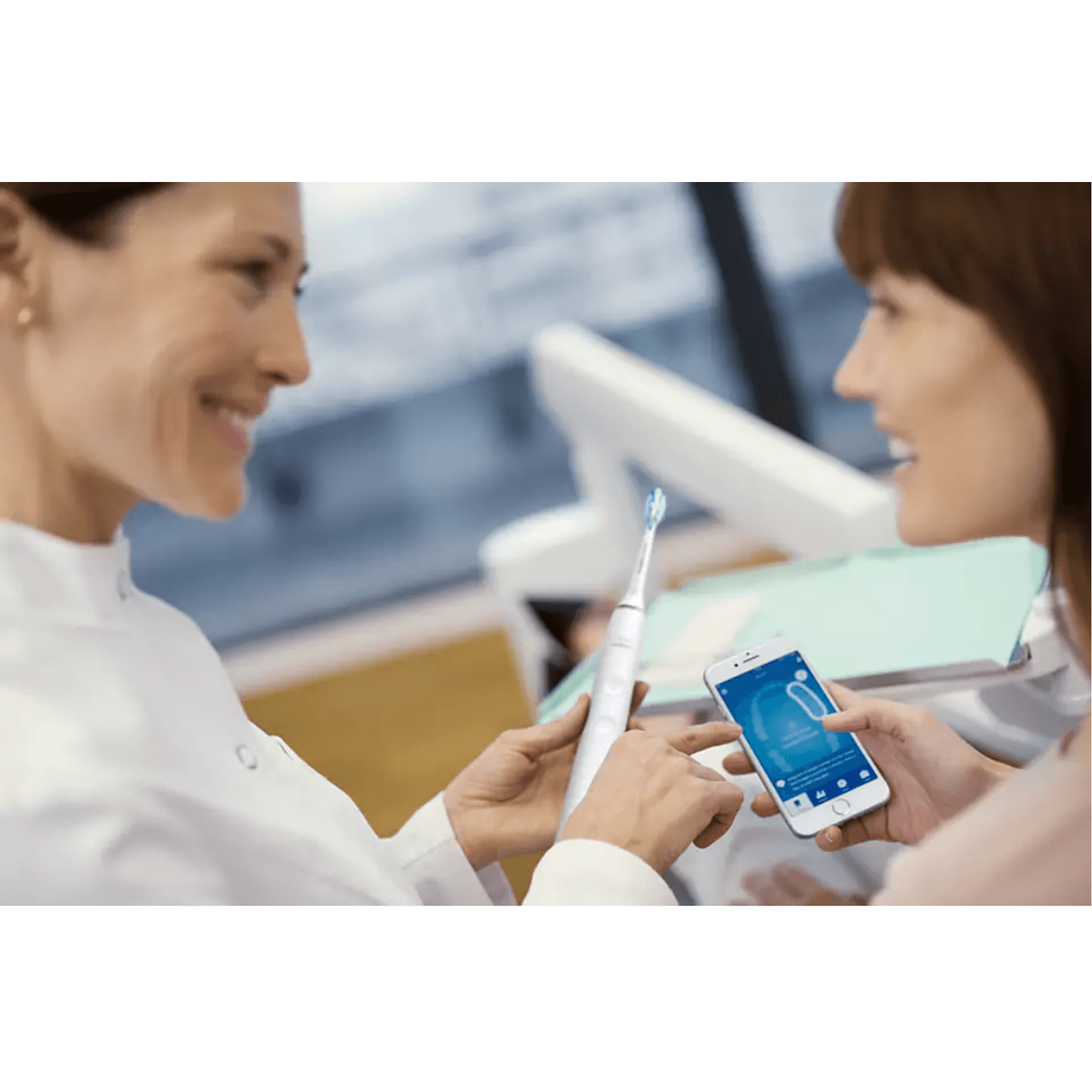 Periuta Smart Philips Pentru Albirea Dintilor, Cu Aplicatie Connected Brushing Android/ios,Afisaj Iluminat, Culoare Alb fotografia produsului View 2 L