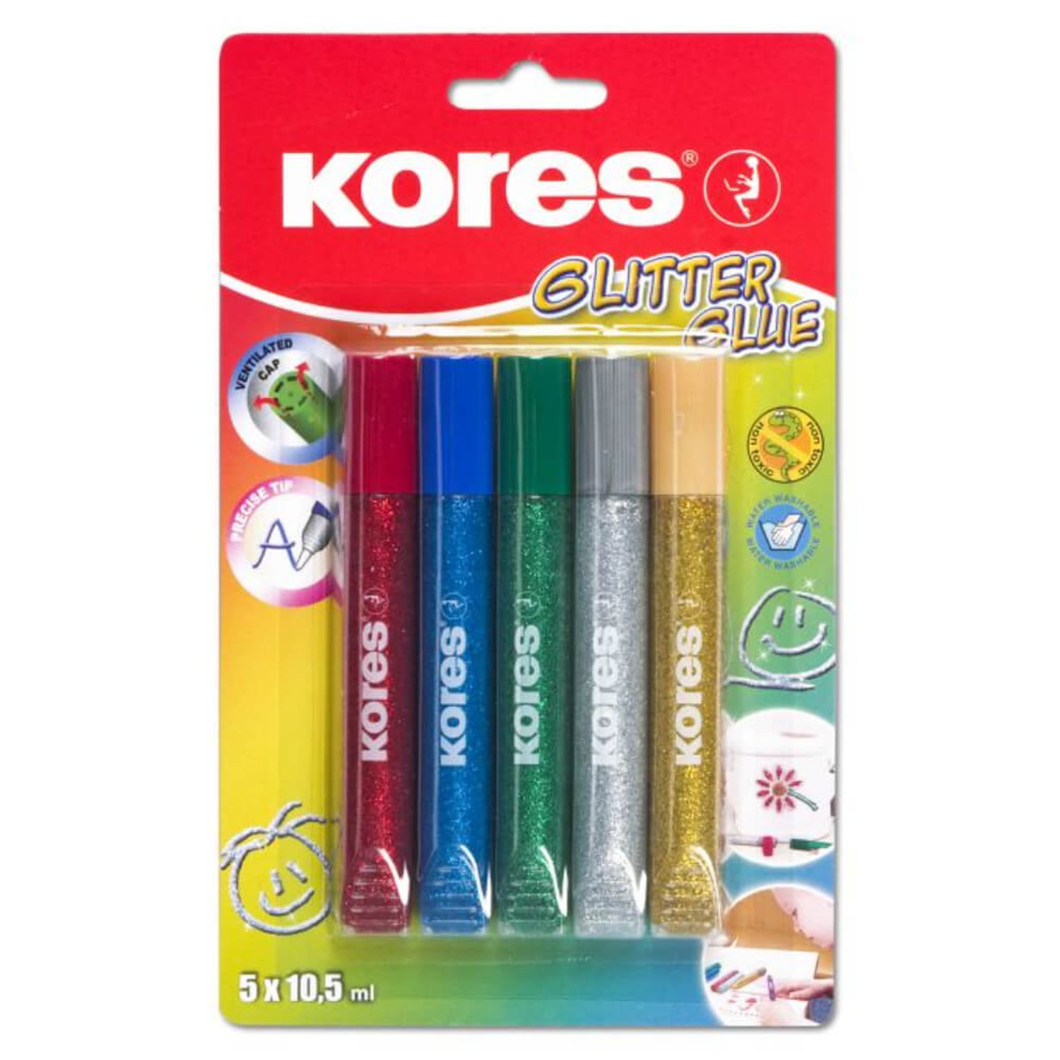Set Lipici Lichid Glitter Kores, 5 Culori fotografia produsului