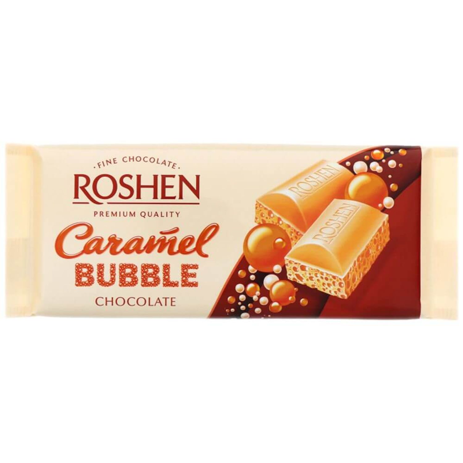 Ciocolata Aerata Roshen Caramel Bubble, 80 g fotografia produsului