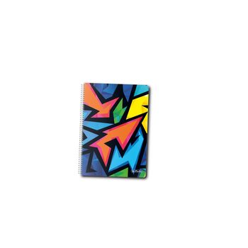 Caiet A5 100f Spirala Patratele Coperta Tare Motiv Neon Art