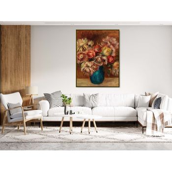 Tablou canvas, intaglio, color, clasic, flori, flowers in a green vase de pierre renoir, print pe panza premium, pentru living rnr20-1
