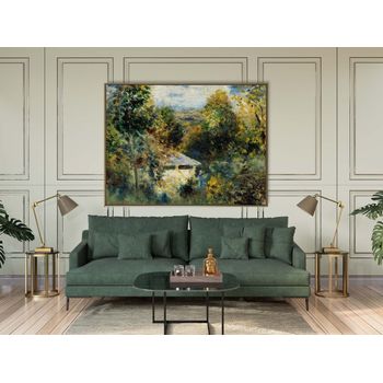 Tablou canvas, intaglio, color, clasic, louveciennes with rosede pierre renoir, print pe panza premium, pentru living rnr24-1
