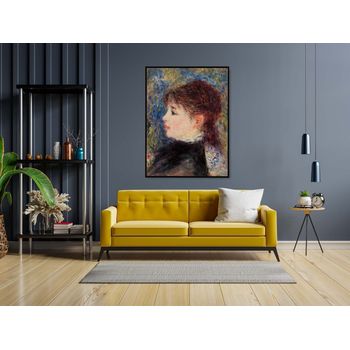 Tablou canvas, intaglio, color, clasic, young woman with rosede pierre renoir, print pe panza premium, pentru living rnr23-1
