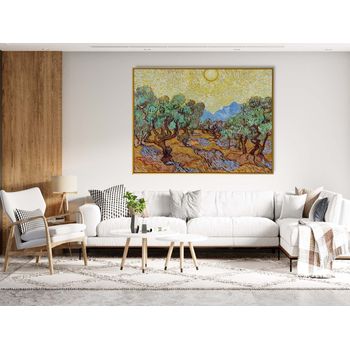 Tablou canvas, intaglio, color, clasic, olive trees de van gogh, print pe panza premium, pentru dormitor vng55-1