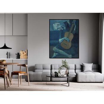 Tablou canvas, intaglio, color, clasic, the old guitarist de pablo picasso, print pe panza premium, pentru living pcs16-1