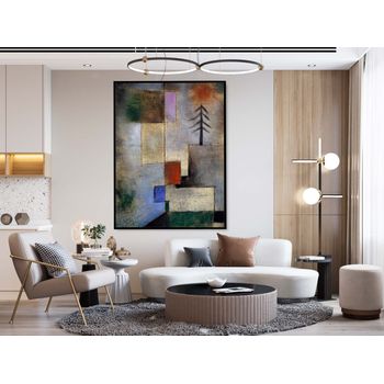 Tablou canvas, intaglio, color, abstract, small fir picture de paul klee, print pe panza premium, pentru living modern plk13-2