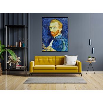Tablou canvas, intaglio, color, clasic, albastru, self-portrait de van gogh, print pe panza premium, pentru living vng26-1